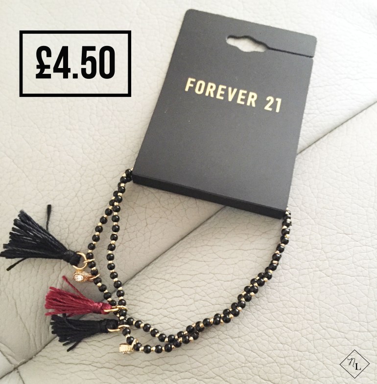 forever 21 bracelet, black burgundy-newlune-collective haul