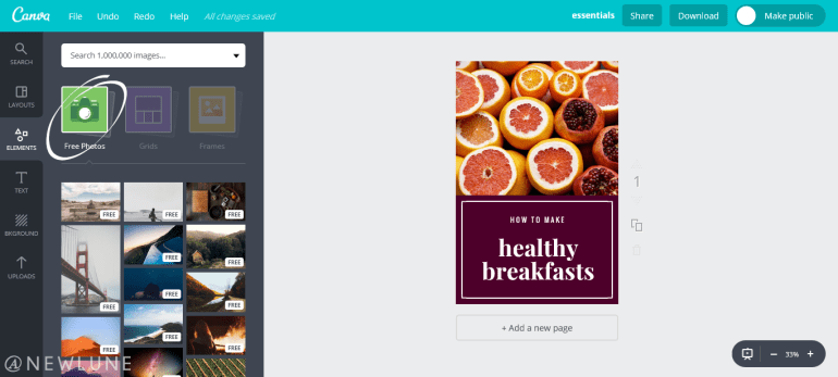 how to create custom images for your blog posts using canva-newlune-free photos