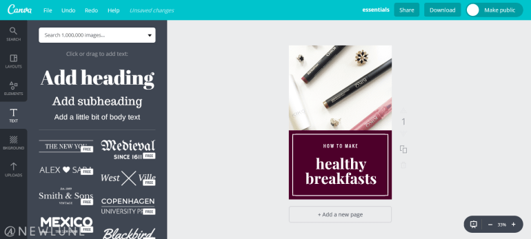 how to create custom images for your blog posts using canva-newlune-text
