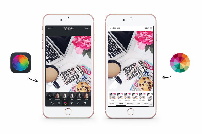 how to create an instagram theme + free instagram templates - filters - afterlight - colorstory - new lune