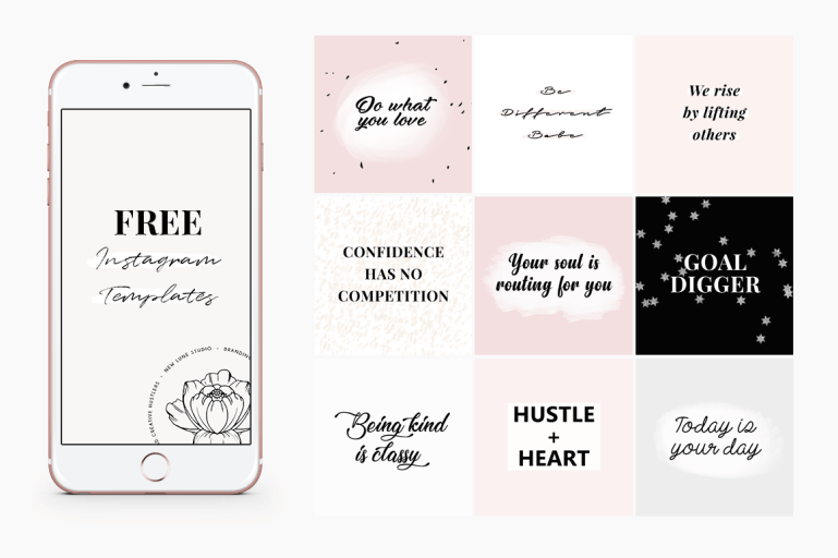 how to create an instagram theme + free instagram templates - new lune