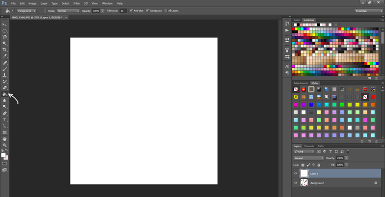 how to edit your blog pictures - a step by step tutorial - new lune-photoshop-new layer-paint bucket tool