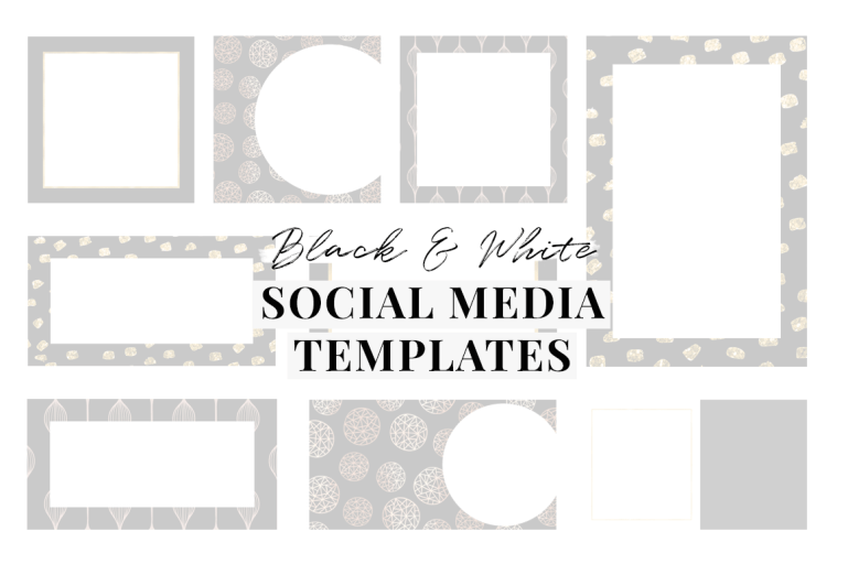 the ultimate guide black and white branding -social media templates - new lune