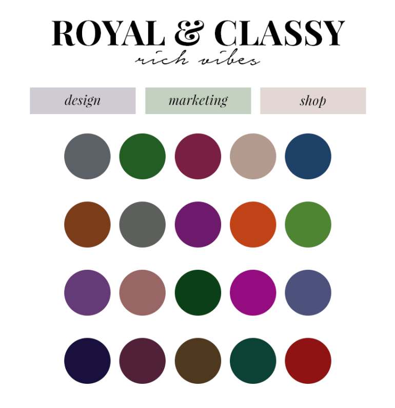 creating a colour palette for your branding - new lune - free colour palettes - rich colours