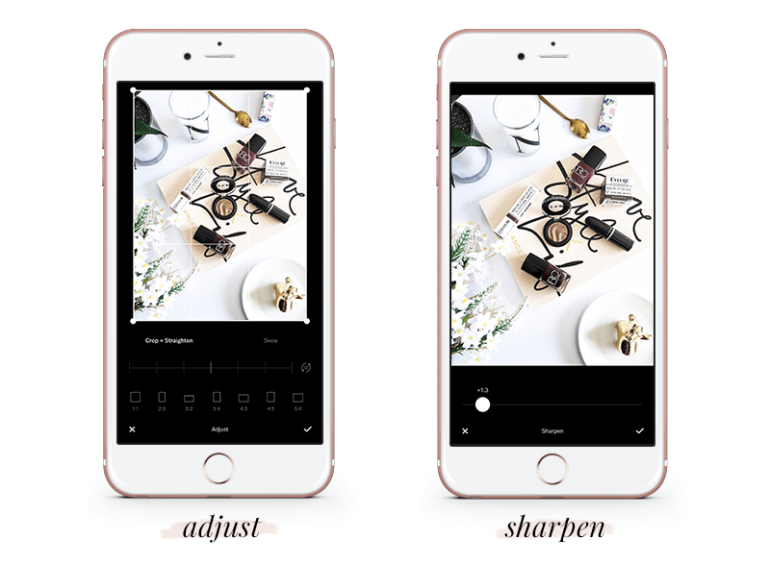 how to create a gorgeous feed using vsco cam - tutorial - free vsco settings - adjust - sharpen