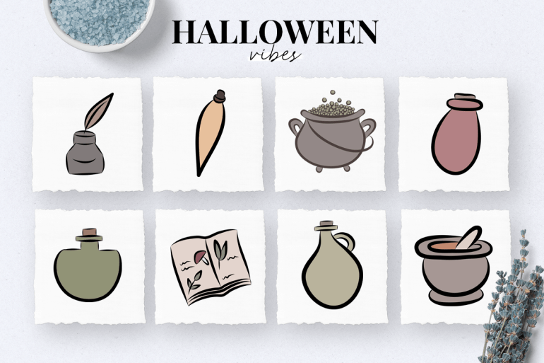 the ultimate fall icons and clipart set - instagram story highlights covers - new lune - halloween