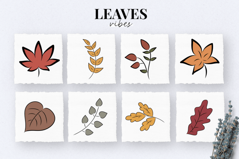 the ultimate fall icons and clipart set - instagram story highlights covers - new lune - leaves 2