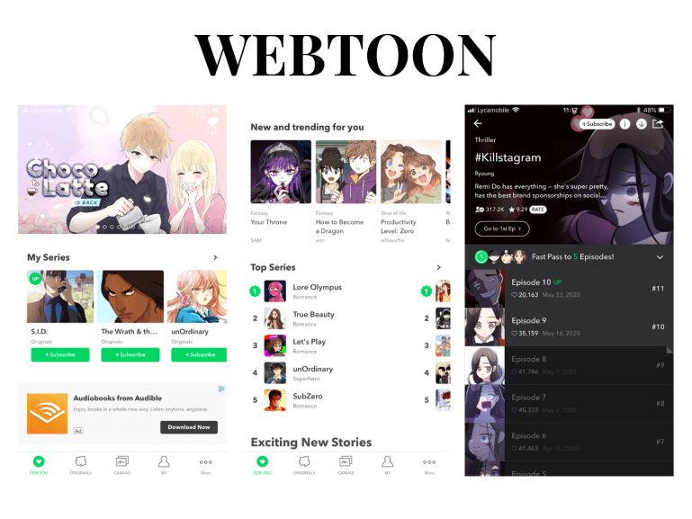 7 apps to download when you are bored - new lune - webtoon