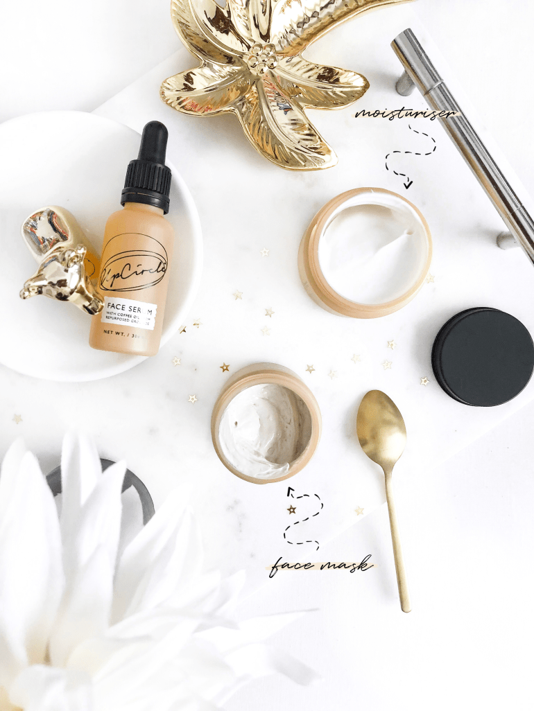 three from upcircle beauty - new lune - texture - facial serum - face mask - moisturiser
