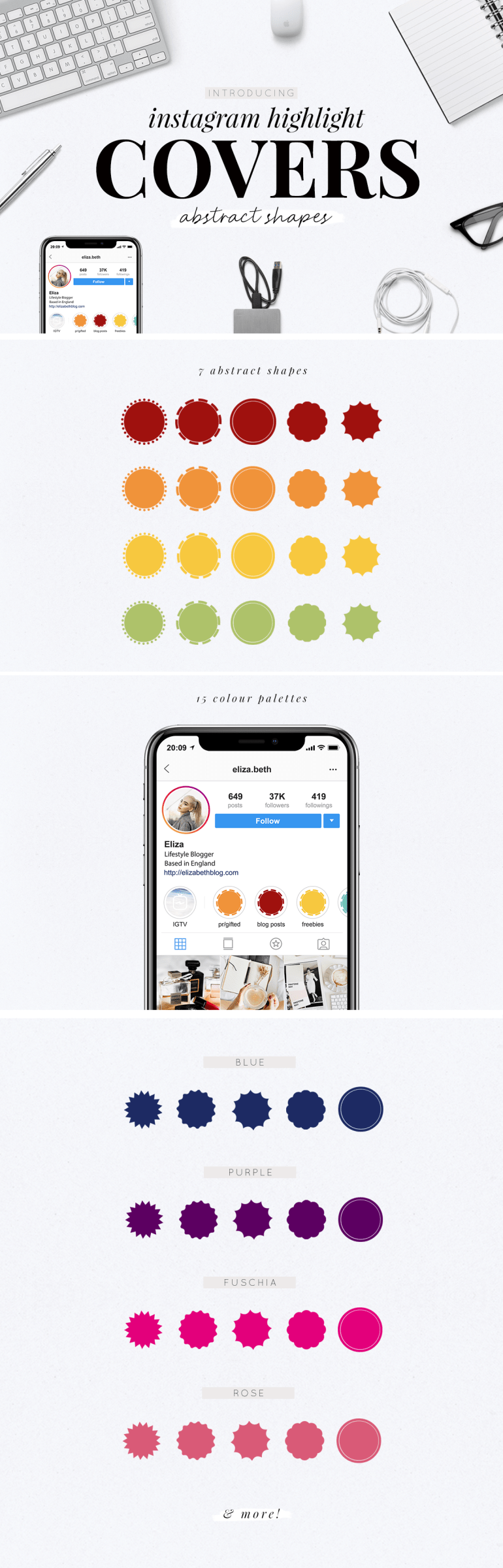 instagram highlight covers - new lune studio - abstract shapes