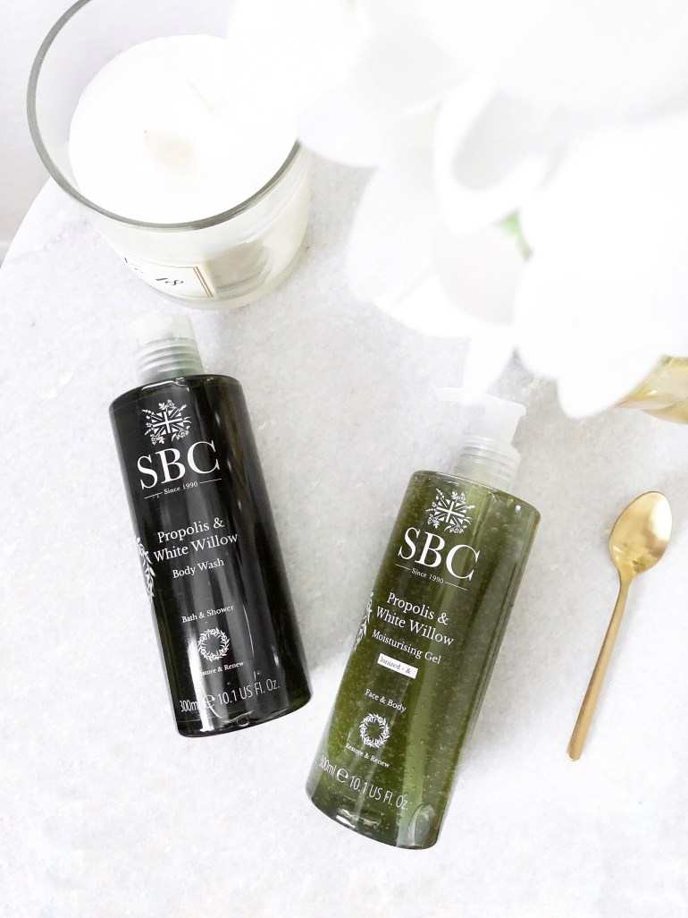 testing some sbc skincare products - new lune - propolis - white willow range - body wash - moisturising gel