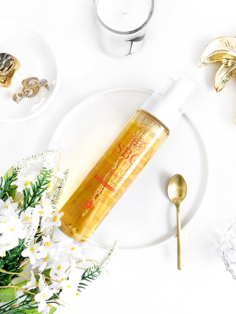 testing the get up and glow trio by sbc skincare - vitamin c foaming cleanser - new lune